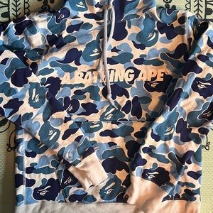 A Bathing Ape blue camo hoodie